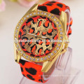 High quality leopard strap quartz women leather watch